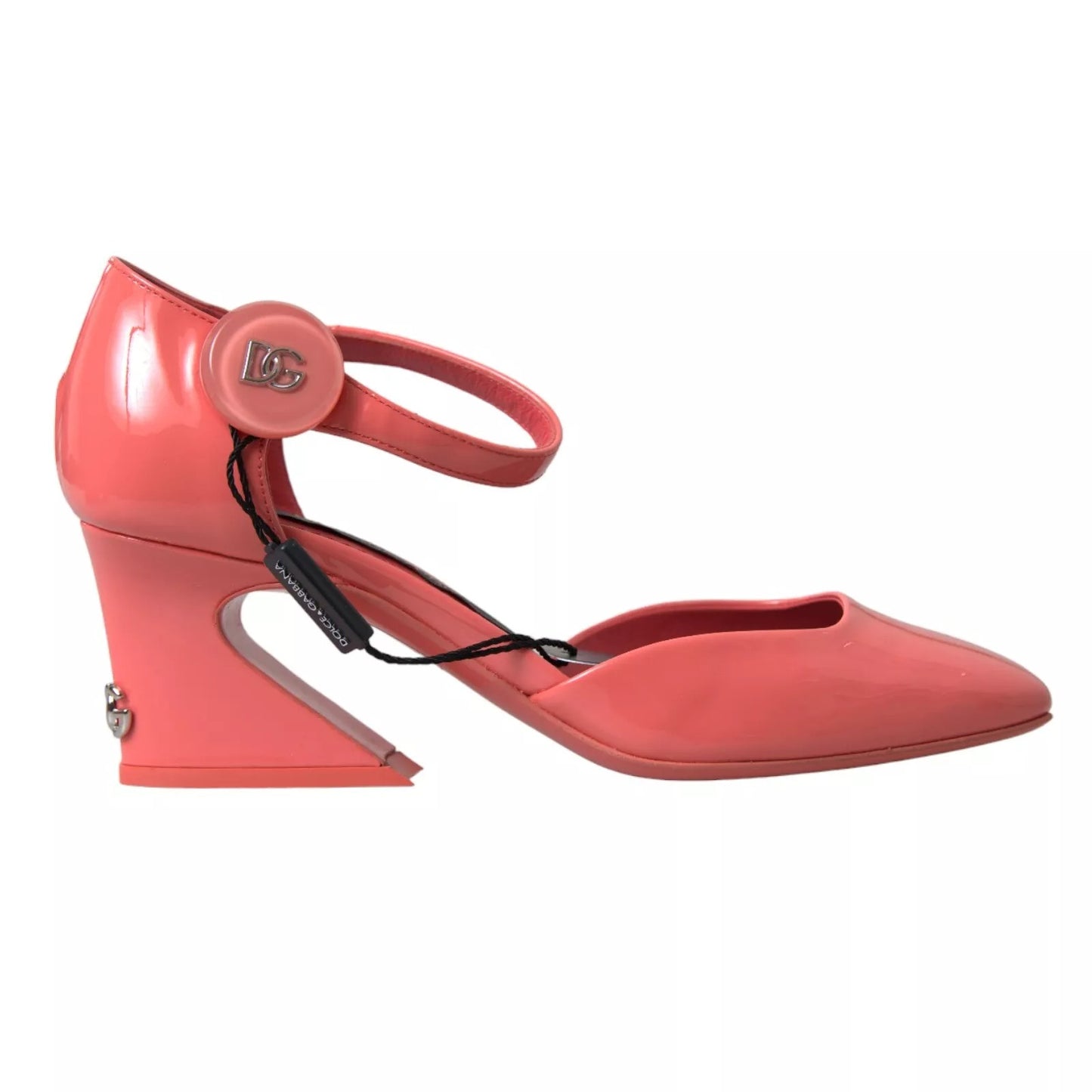 Dolce & Gabbana Pfirsich Leder Knöchel Strap Heels Sandalen Schuhe