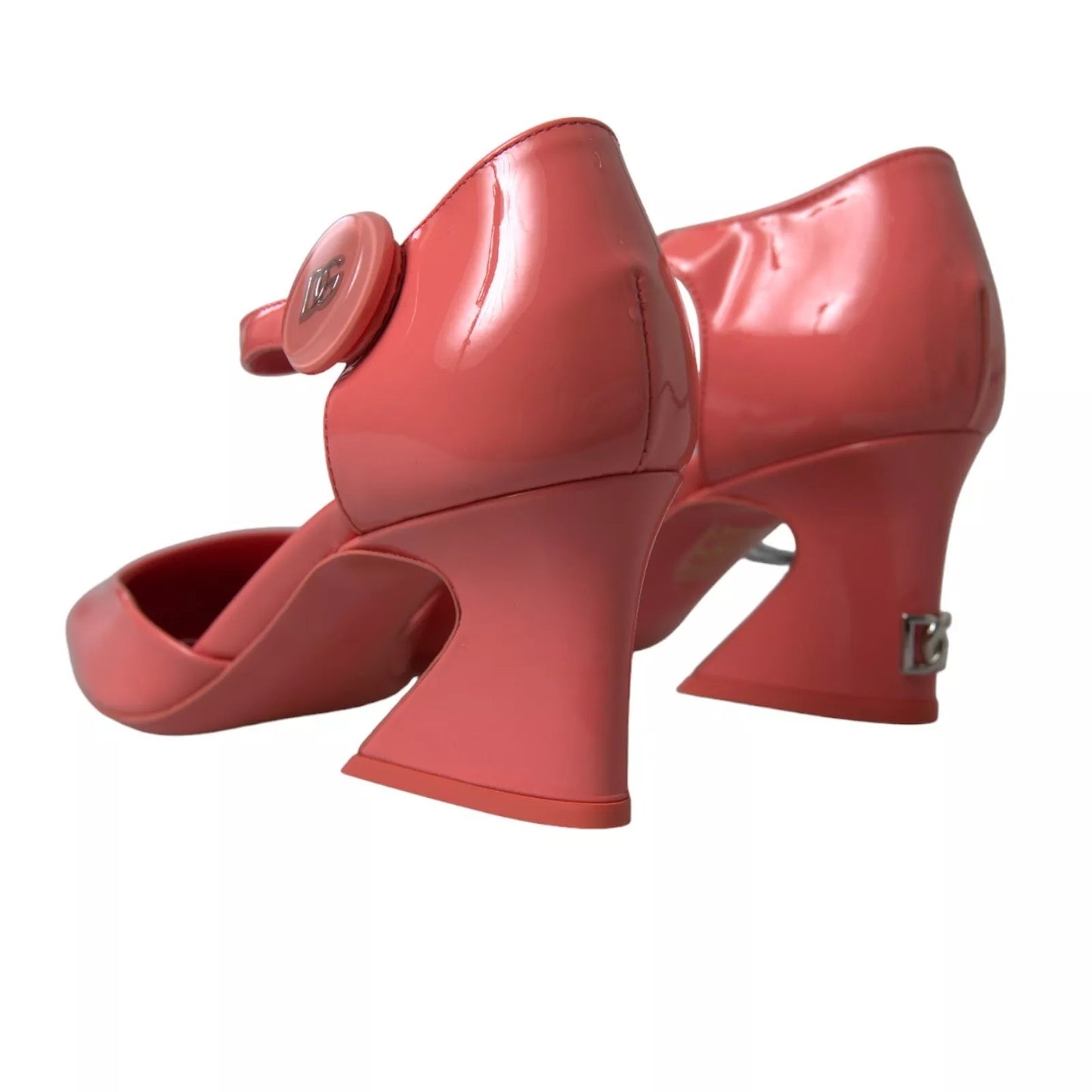 Dolce & Gabbana Pfirsich Leder Knöchel Strap Heels Sandalen Schuhe