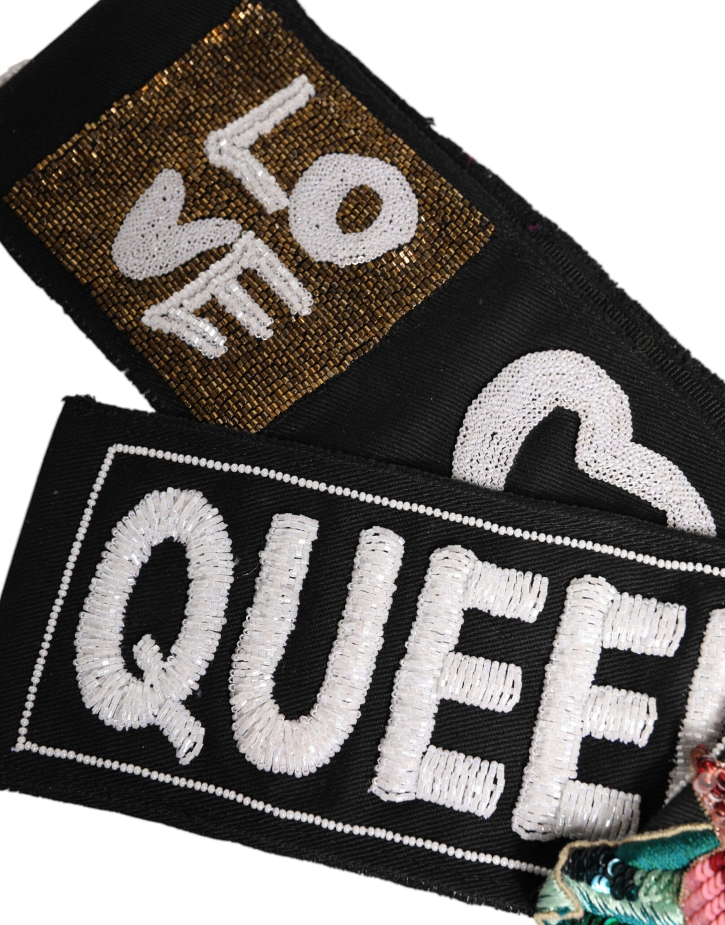 Dolce & Gabbana Schwarzer mehrfarbiger Stretch-Taillengürtel mit Verzierungen