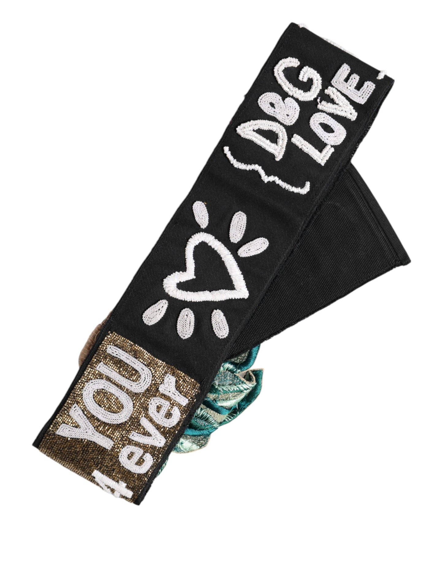Dolce & Gabbana Schwarzer mehrfarbiger Stretch-Taillengürtel mit Verzierungen