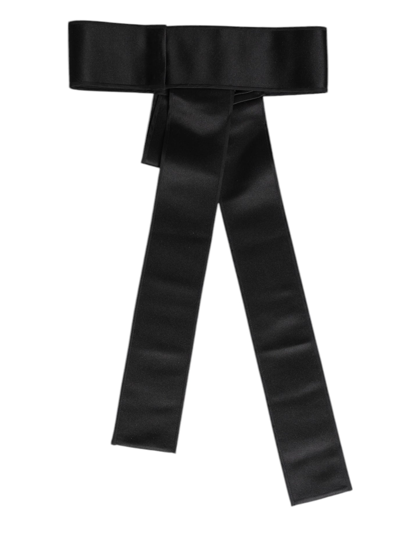 Dolce & Gabbana Schwarzer breiter Satin-Taillengürtel