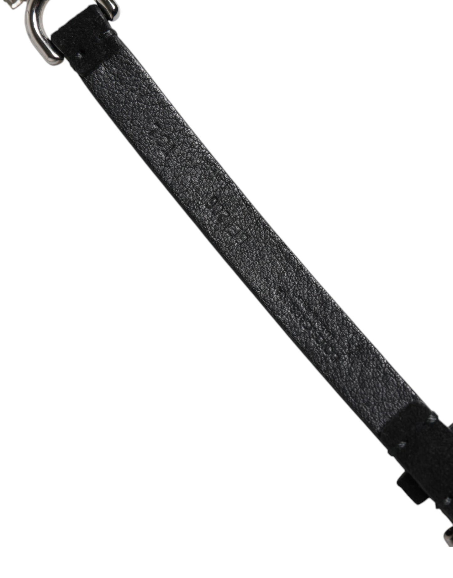 Dolce & Gabbana Schwarzer Leder Gänseblümchen Kristall verschönern Gürtel