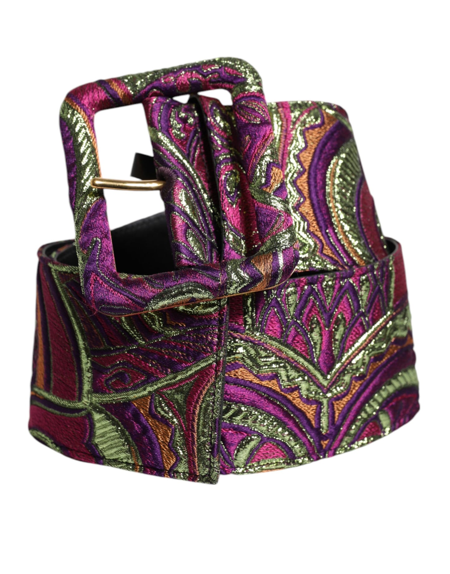 Dolce & Gabbana Multicolor Floral Jacquard Breiter Taillengürtel