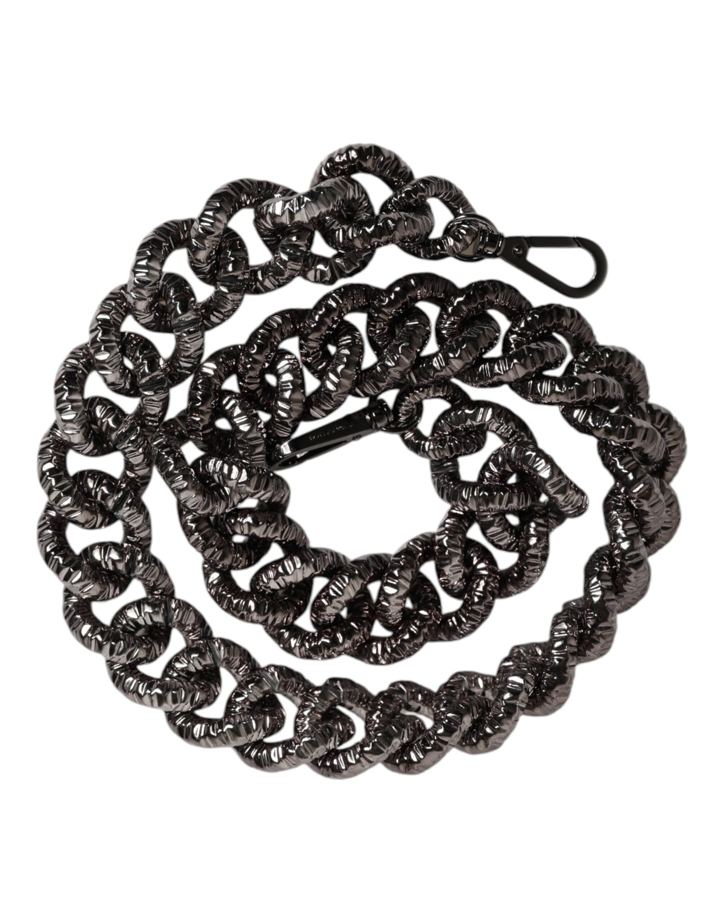 Dolce & Gabbana Schwarze Kette mit Logo-Gravur Tasche Schulterriemen