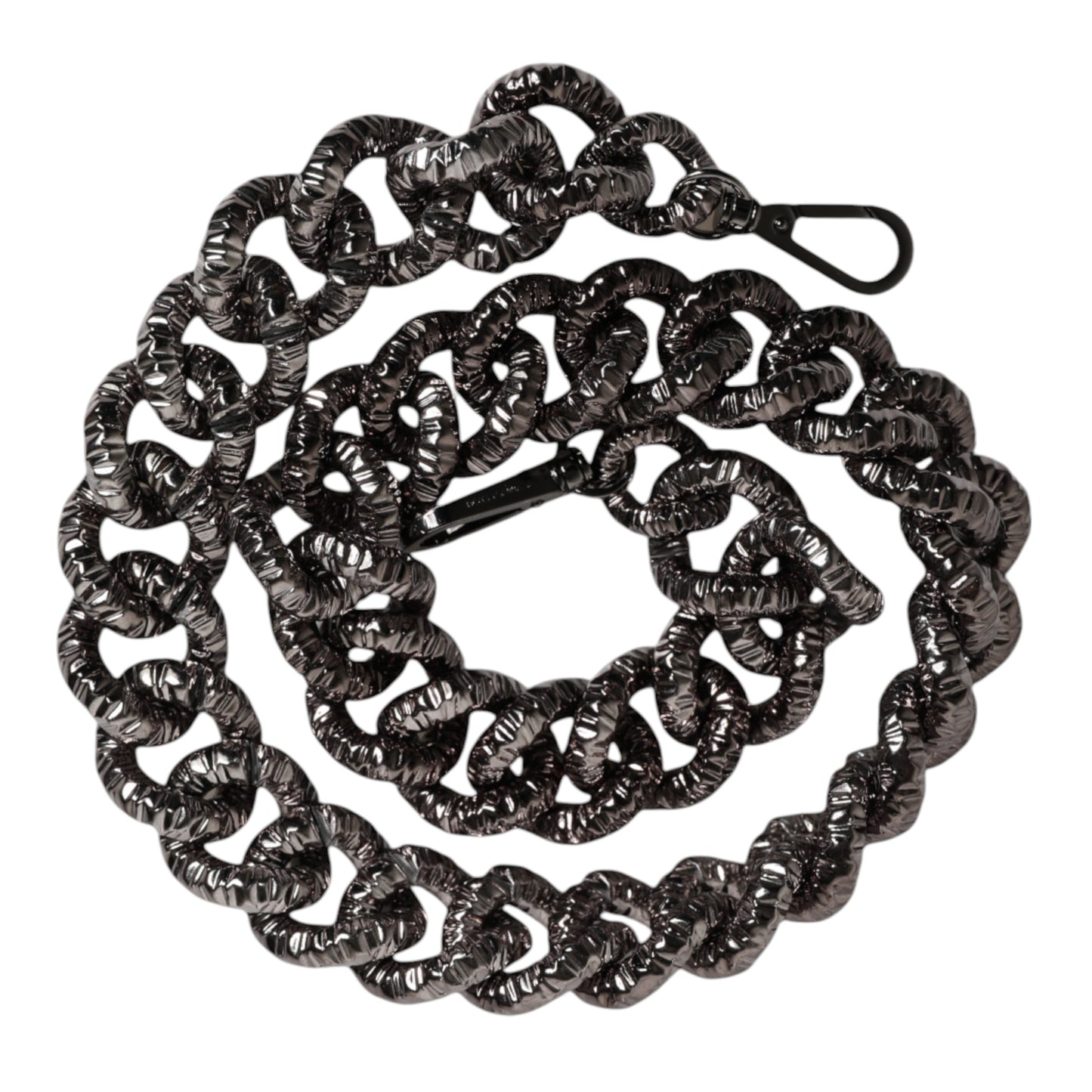 Dolce & Gabbana Schwarze Kette mit Logo-Gravur Tasche Schulterriemen