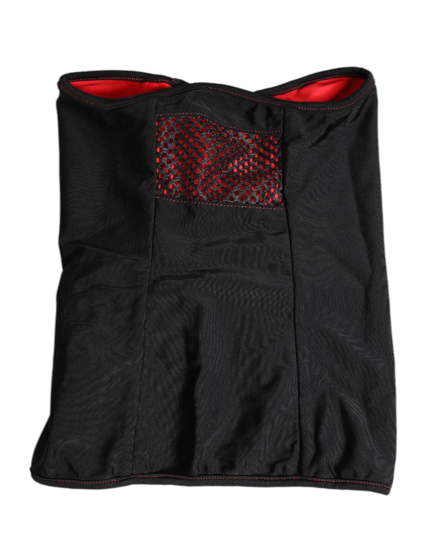 Dolce & Gabbana Schwarzer Nylon-gestrickter Halswärmer Balaclava-Schal