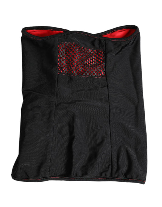 Dolce & Gabbana Schwarzer Nylon-gestrickter Halswärmer Balaclava-Schal