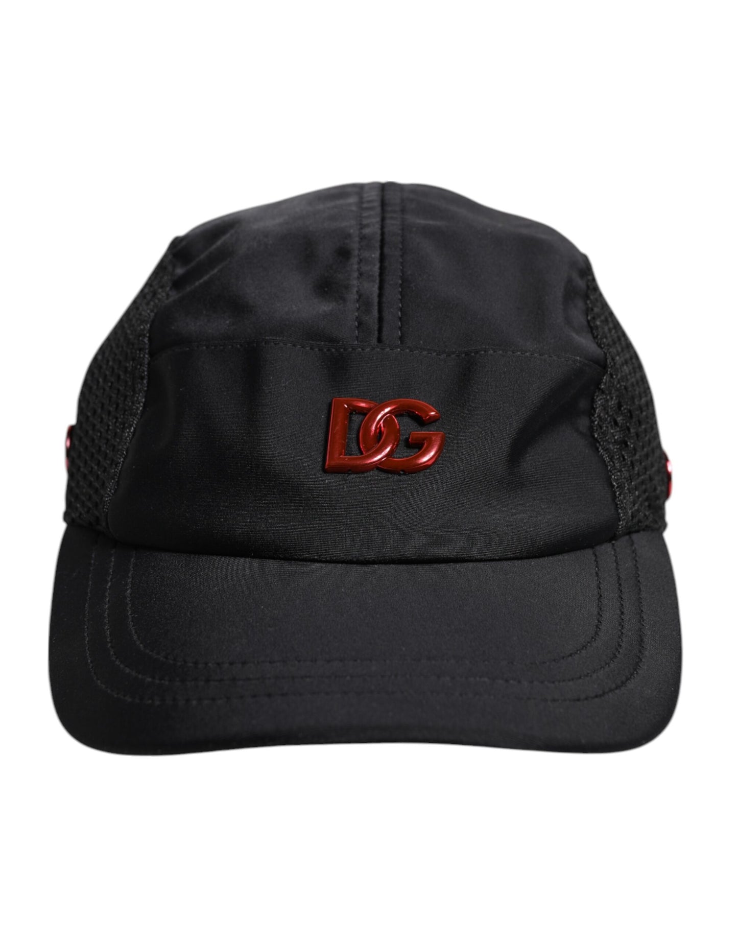 Dolce & Gabbana Schwarze Nylon DG Logo 6 Panels Baseballmütze