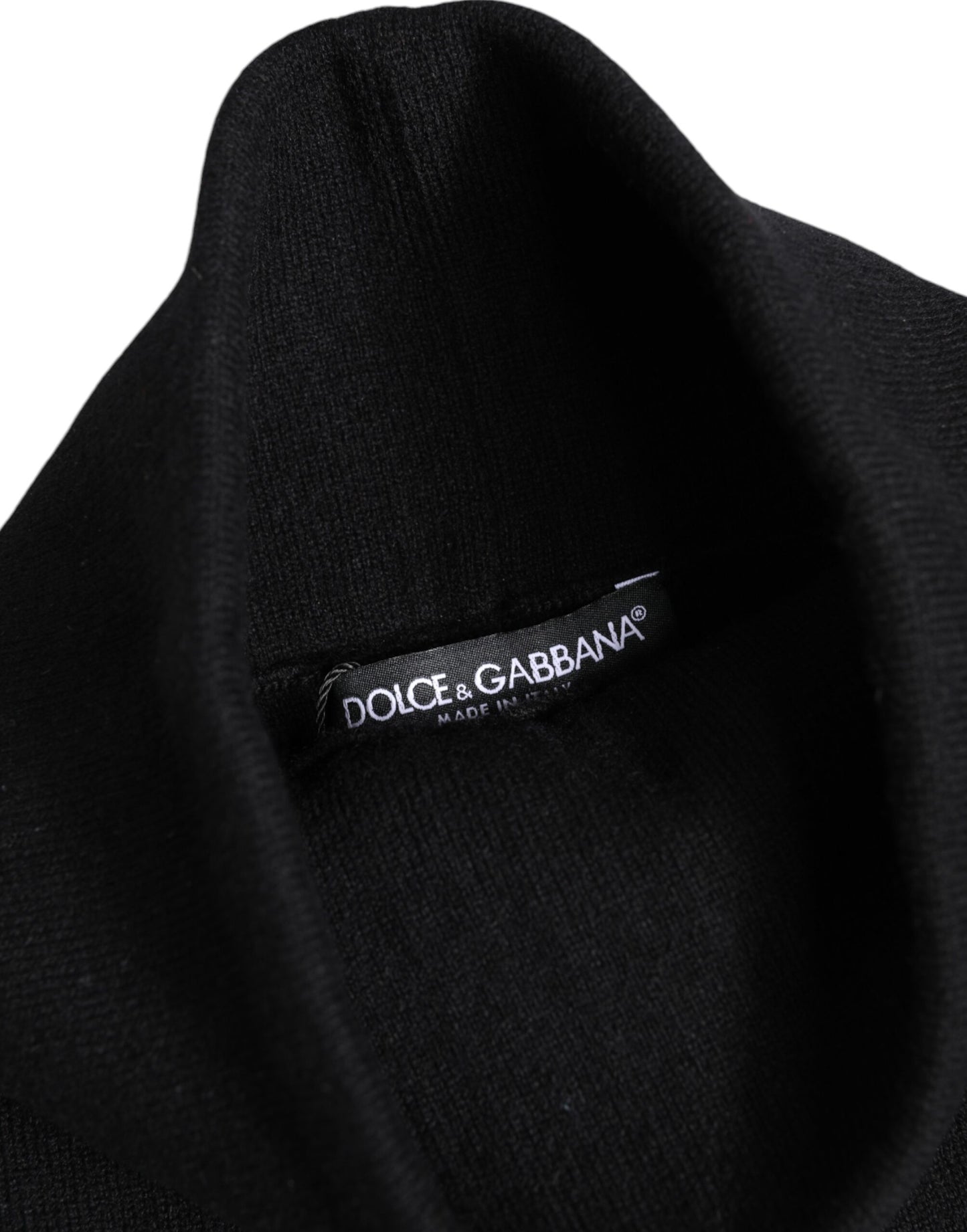 Dolce & Gabbana Schwarzer Kaschmir Strick-Halswärmer Foulard-Schal