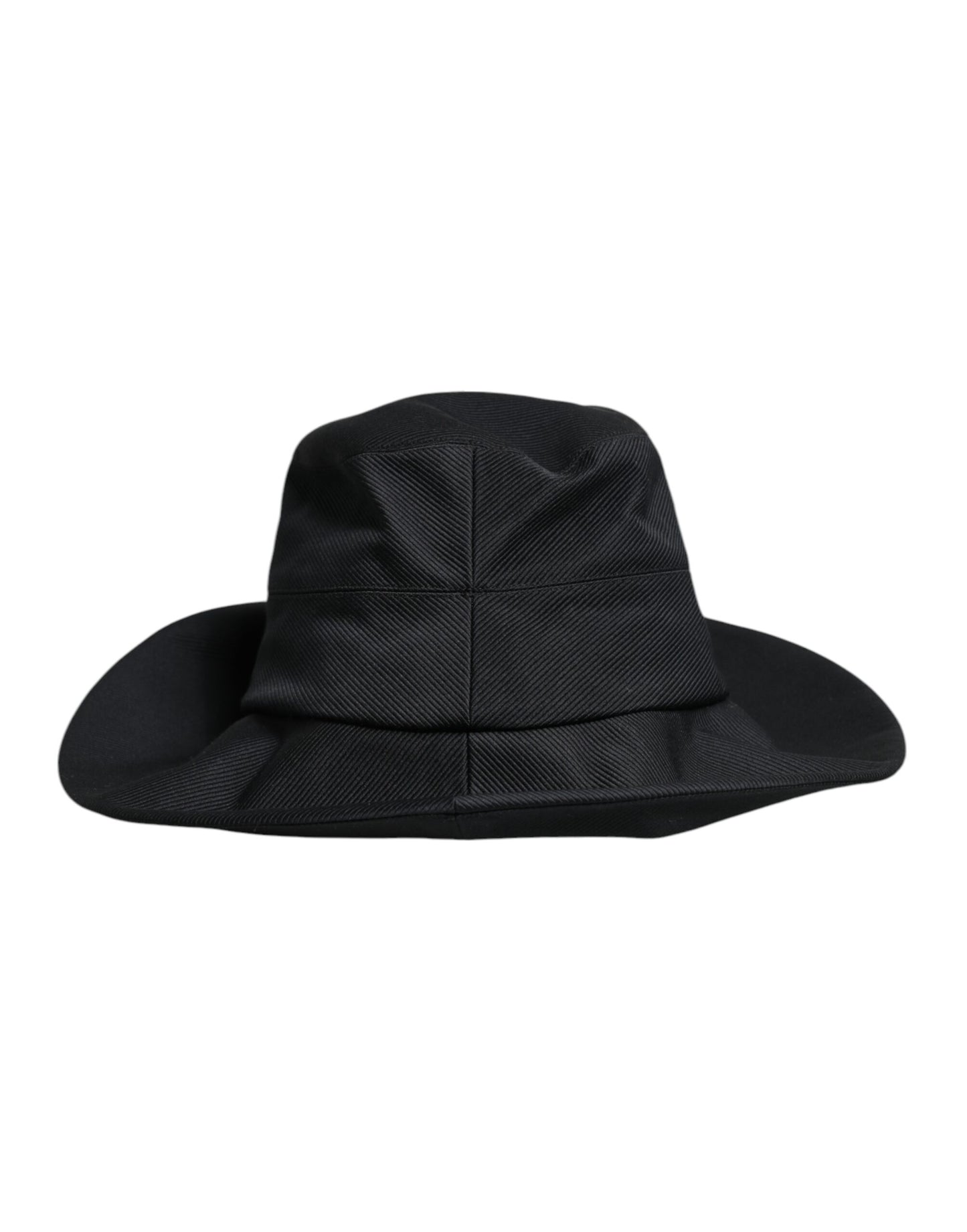 Dolce & Gabbana Schwarzer Fedora-Hut aus Baumwolle mit breiter Krempe