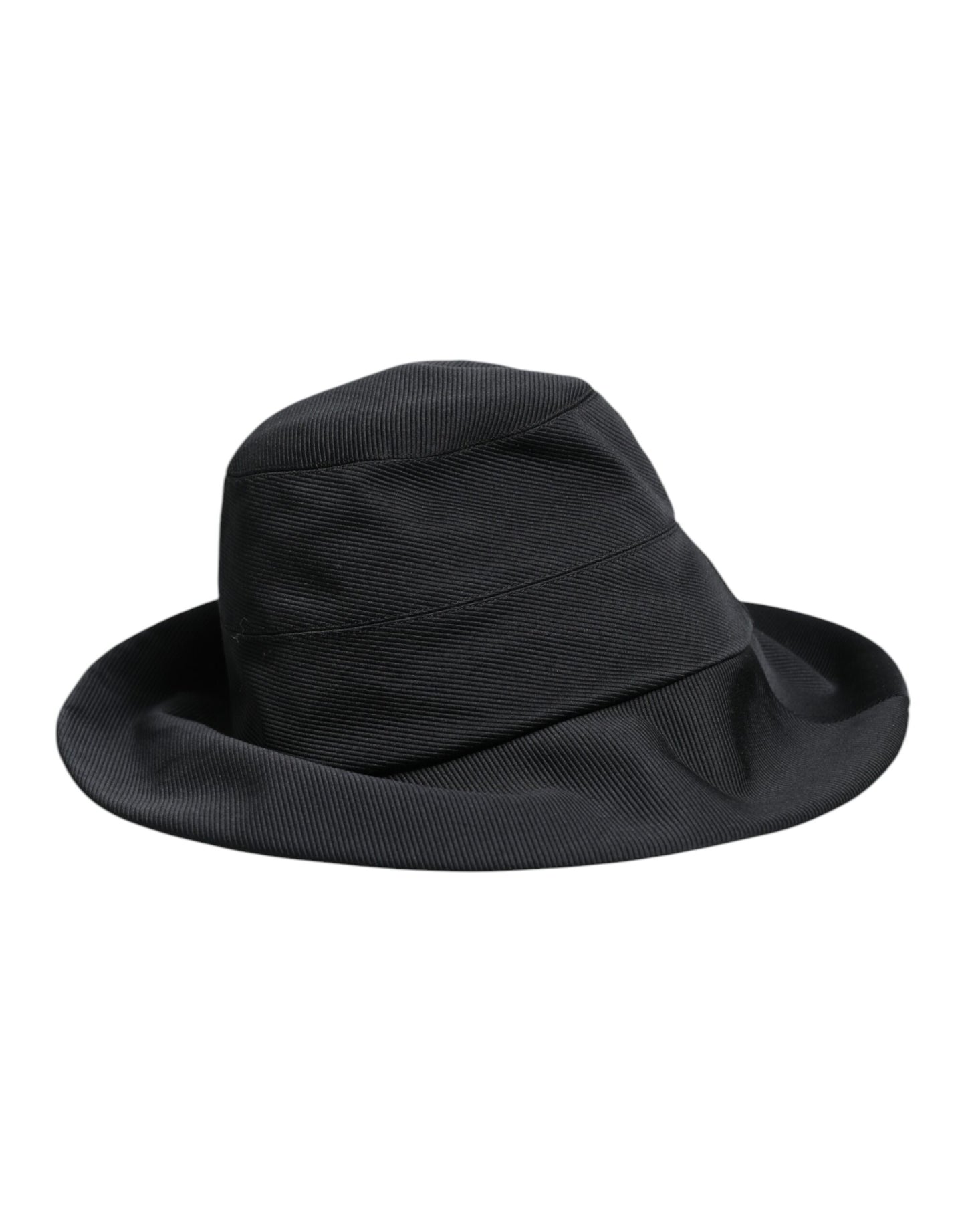 Dolce & Gabbana Schwarzer Fedora-Hut aus Baumwolle mit breiter Krempe