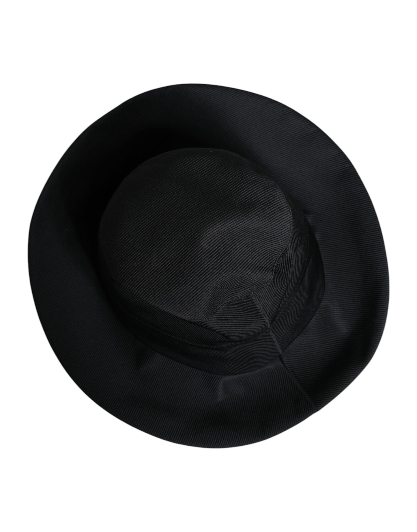 Dolce & Gabbana Schwarzer Fedora-Hut aus Baumwolle mit breiter Krempe