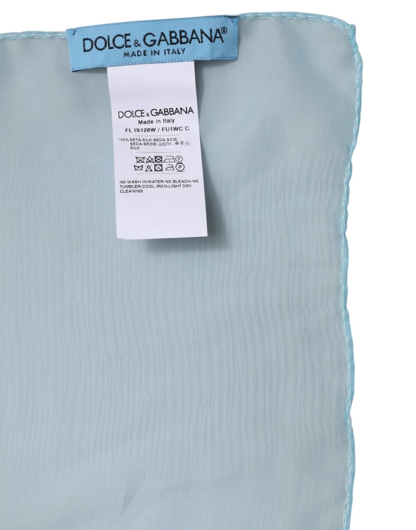 Dolce & Gabbana Hellblauer Seidenschal in Rechteckform, Wickelschal