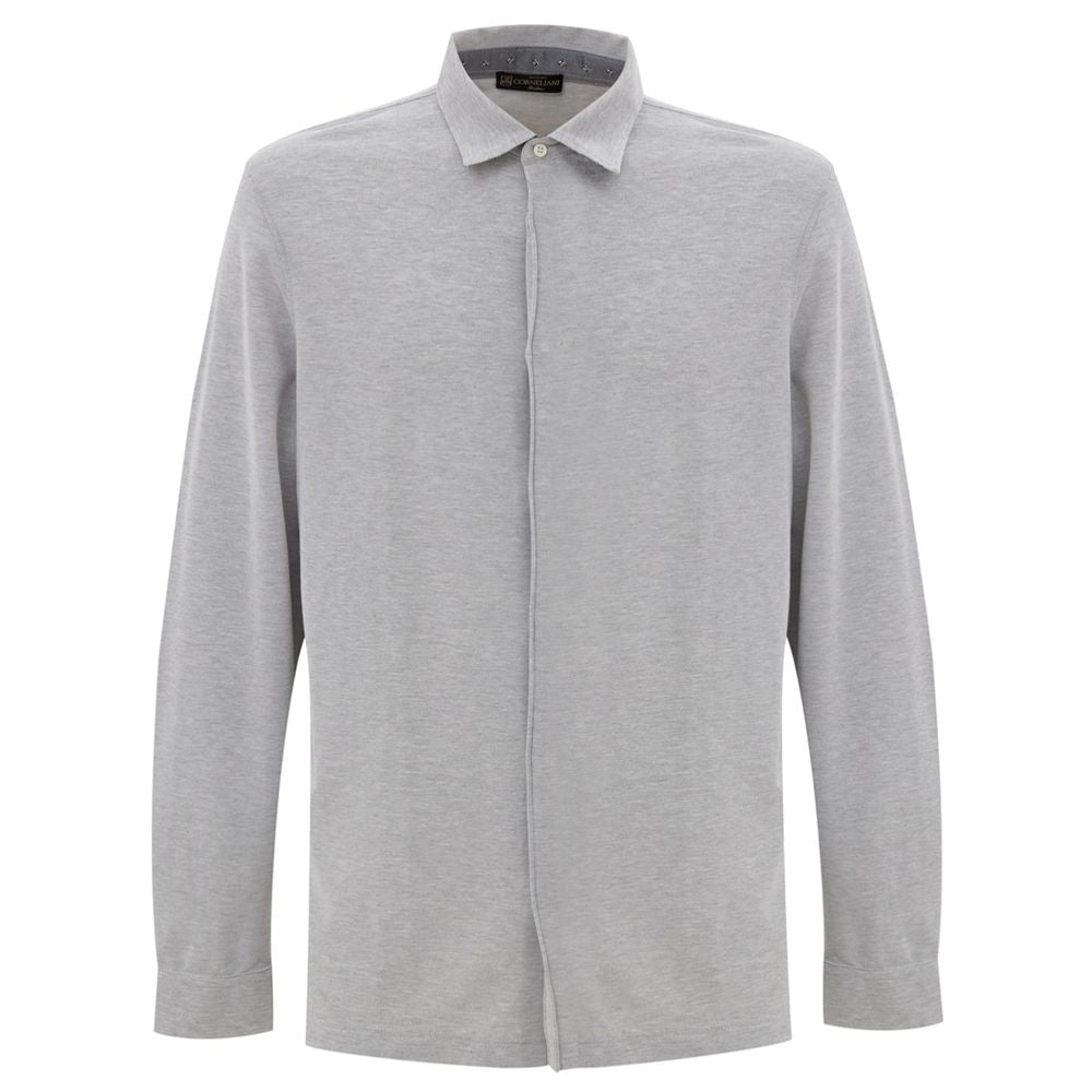 Corneliani Graues Baumwollhemd