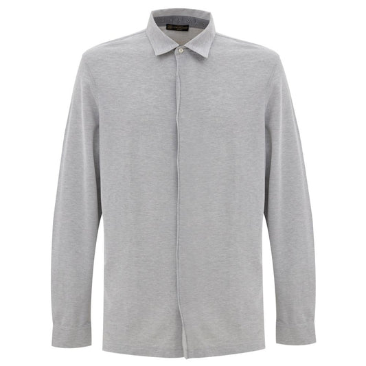Corneliani Graues Baumwollhemd