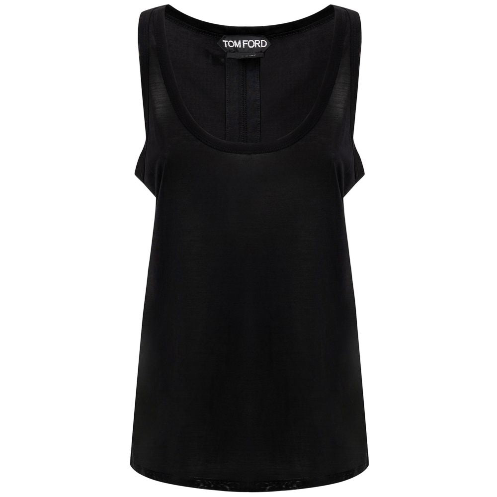 Tom Ford Schwarzes Seidentank-Top