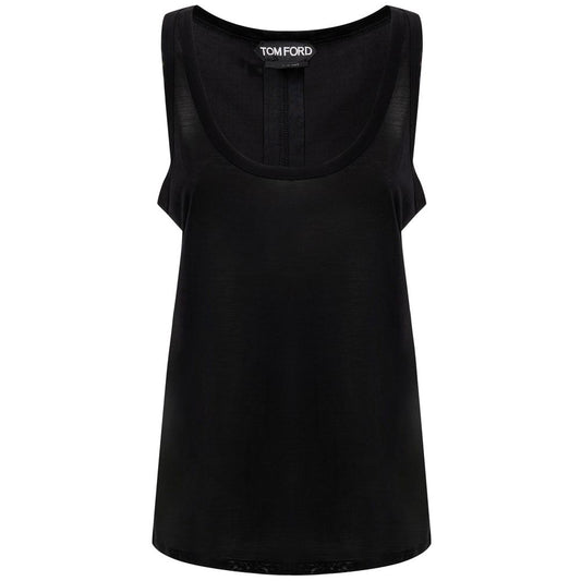 Tom Ford Schwarzes Seidentank-Top