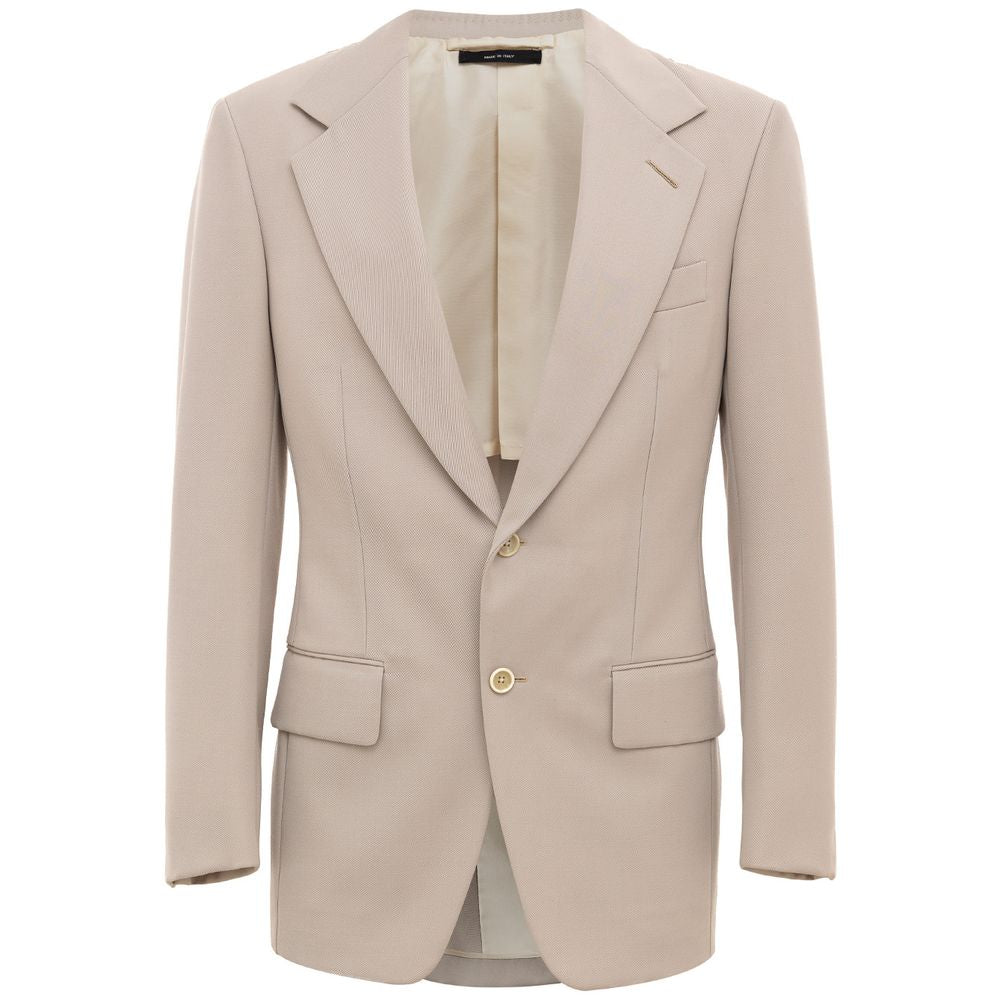 Tom Ford Beigefarbener Wollblazer