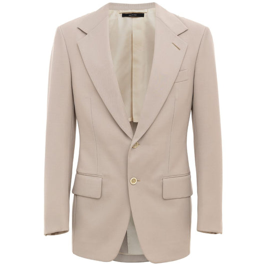 Tom Ford Beigefarbener Wollblazer