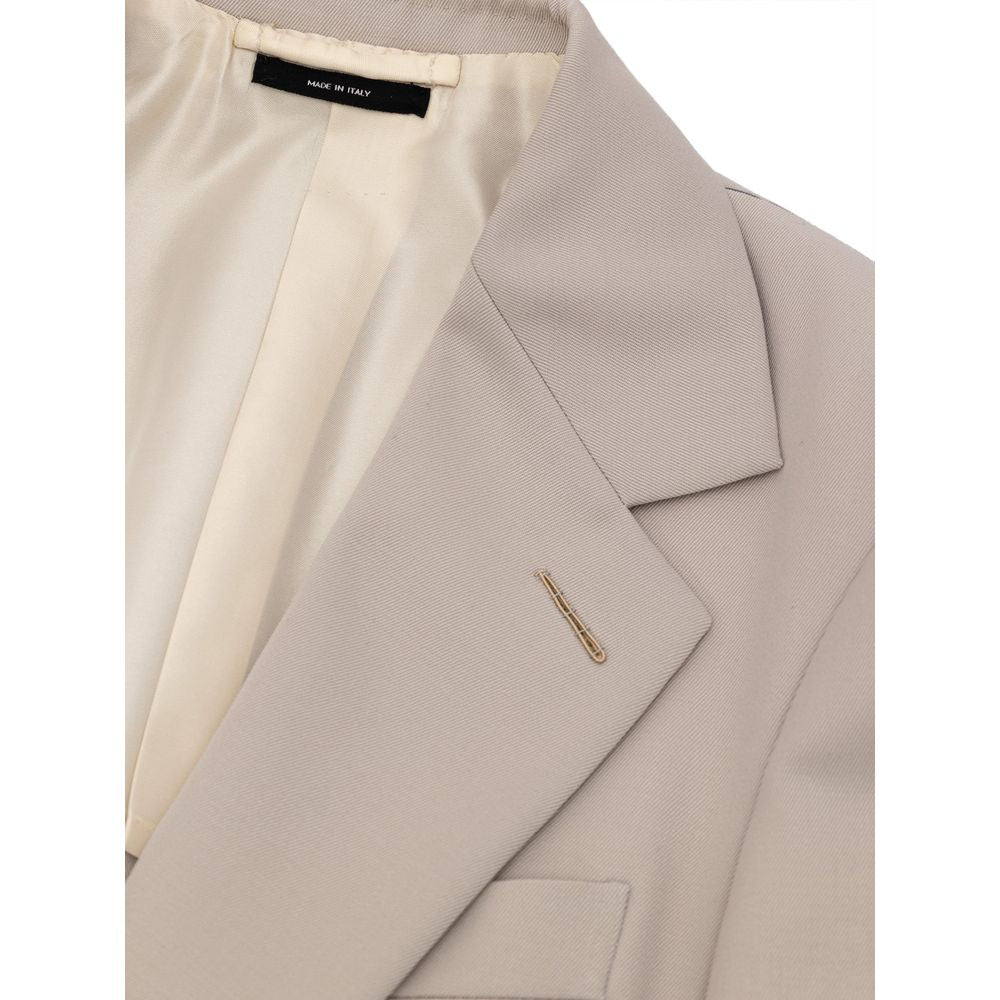 Tom Ford Beigefarbener Wollblazer