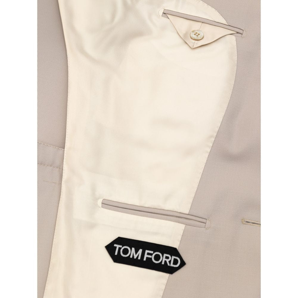 Tom Ford Beigefarbener Wollblazer