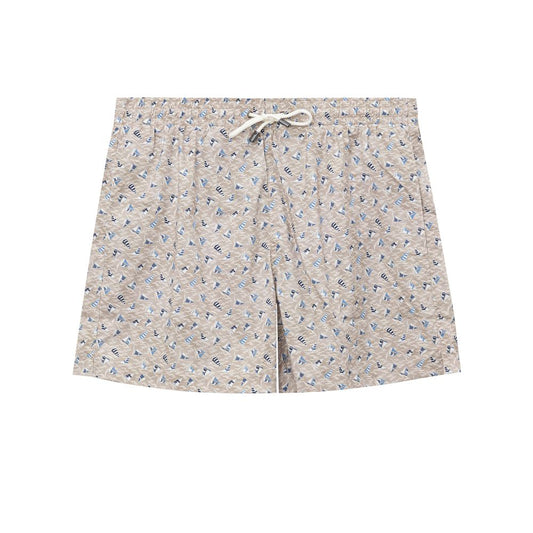 Canali Beigefarbene Polyester-Badeshorts