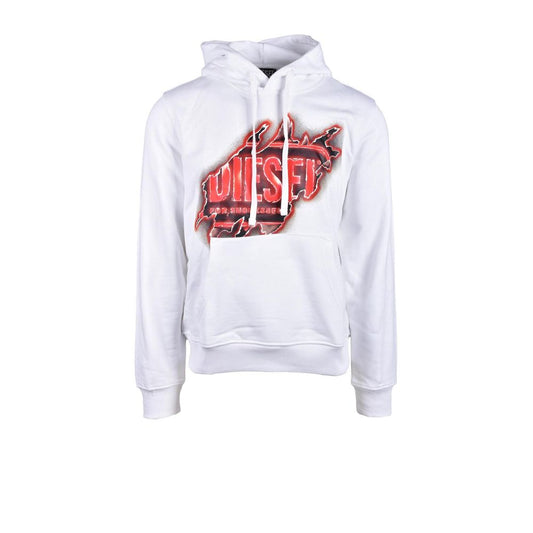 Diesel Weißer Baumwoll-Kapuzenpulli