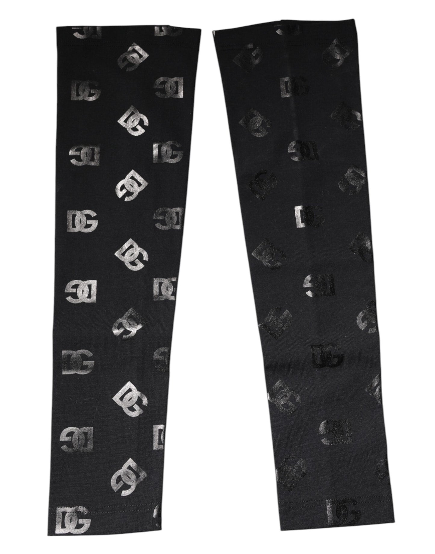 Dolce & Gabbana Schwarze DG-Logo-Monogramm-Wollstretch-Armstulpen