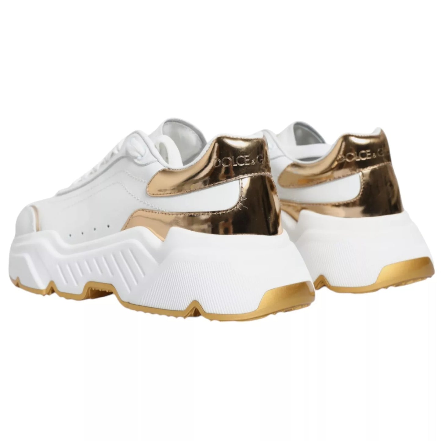 Dolce & Gabbana Weiß Gold Daymaster Low Top Turnschuhe Schuhe