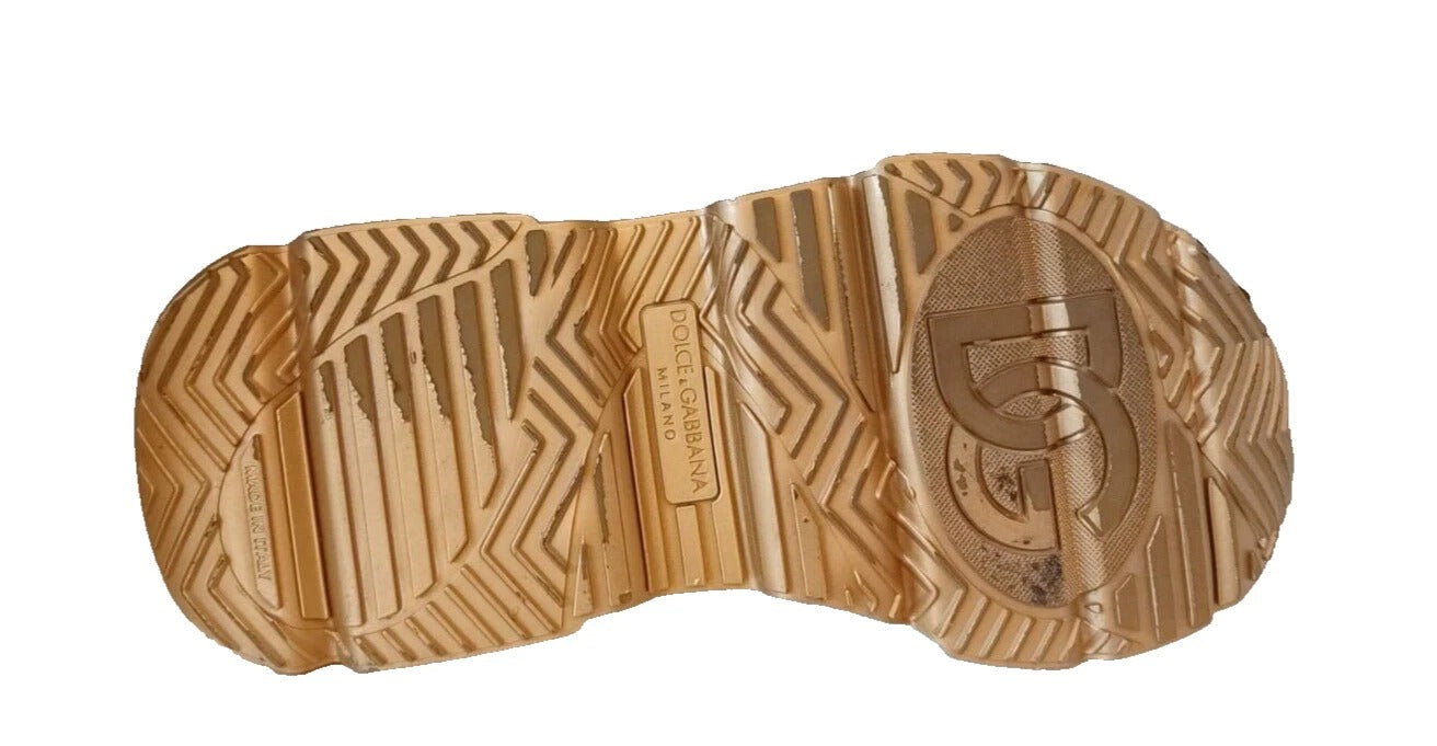 Dolce & Gabbana Weiß Gold Daymaster Low Top Turnschuhe Schuhe