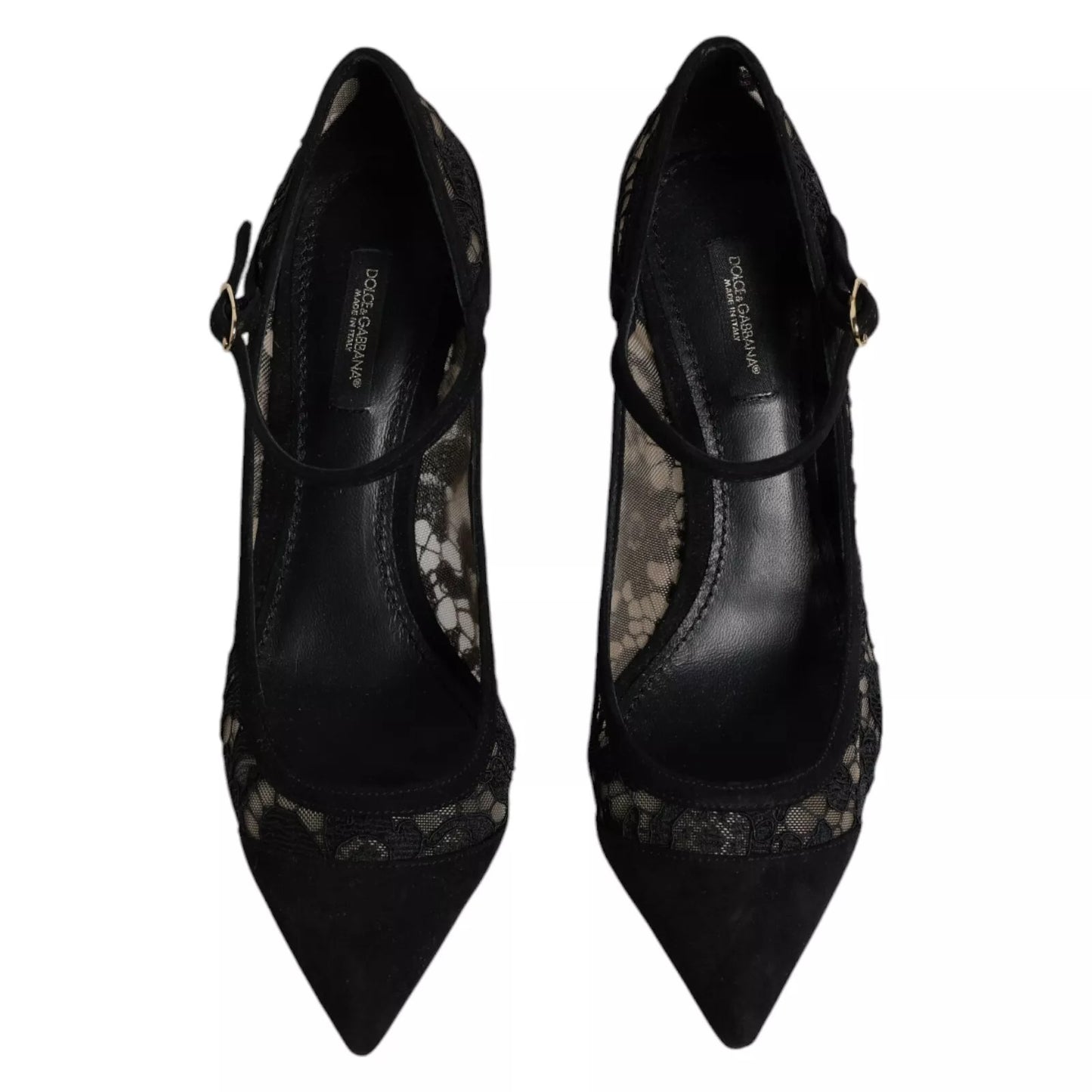 Dolce & Gabbana Schwarz Mary Jane Taormina Spitze Pumps Schuhe