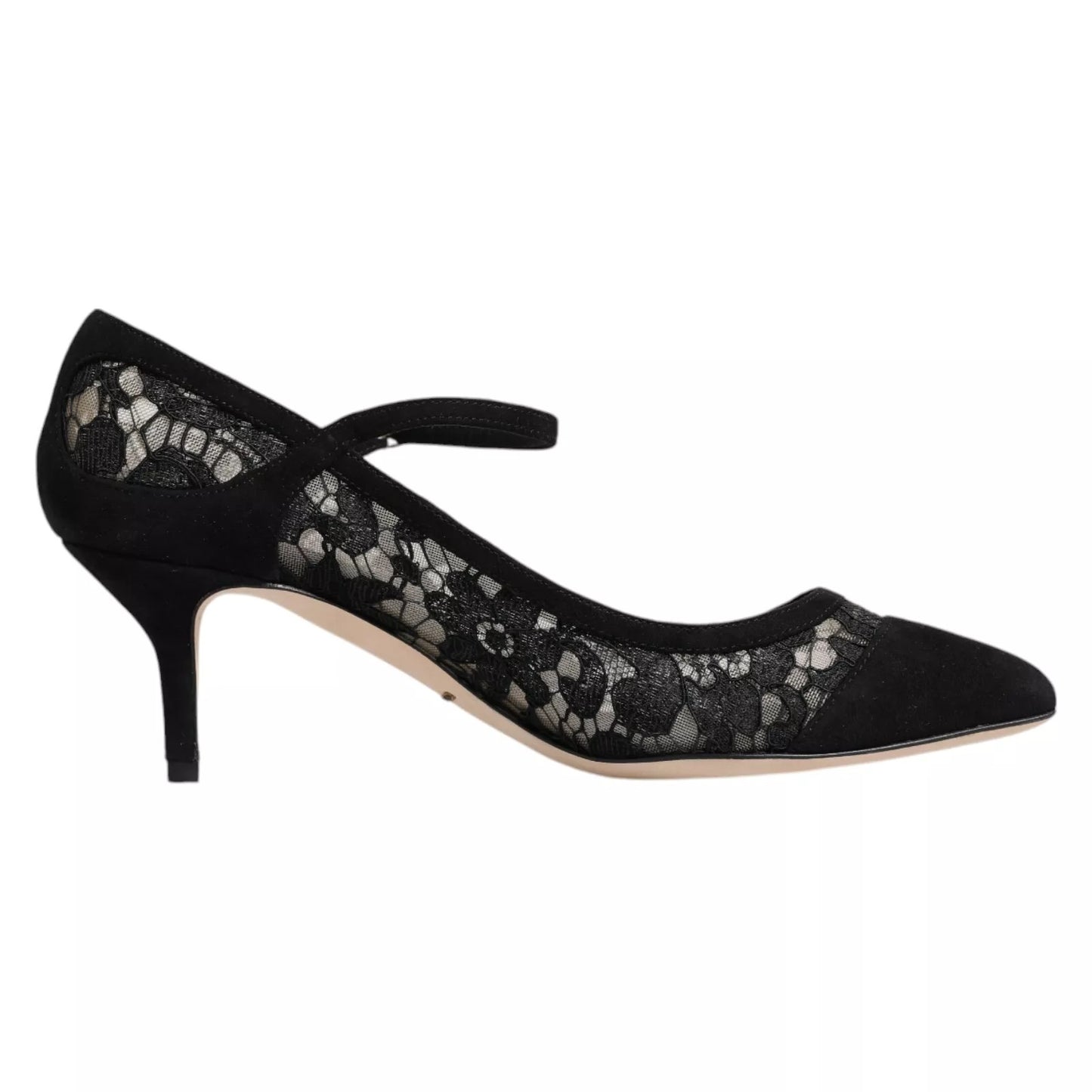 Dolce & Gabbana Schwarz Mary Jane Taormina Spitze Pumps Schuhe