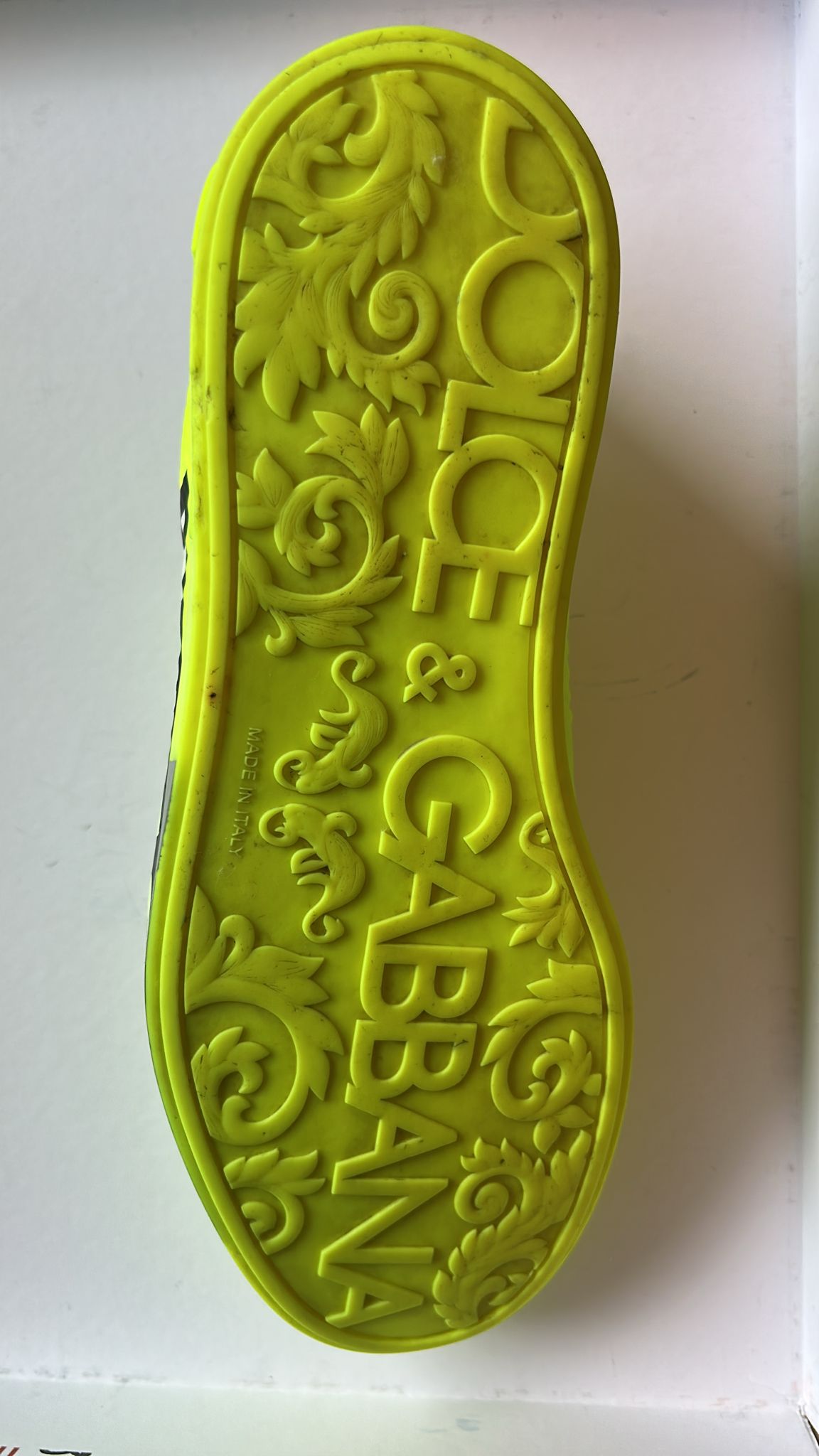 Dolce & Gabbana Neon Grün Logo Tape Low Top Sneakers Schuhe