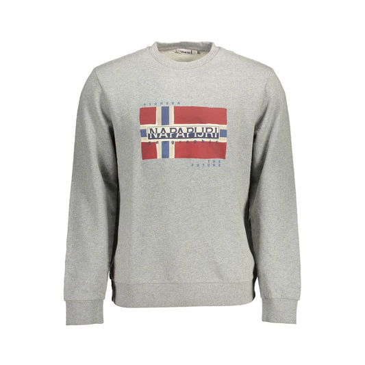 Napapijri Grauer Baumwollpullover für Männer