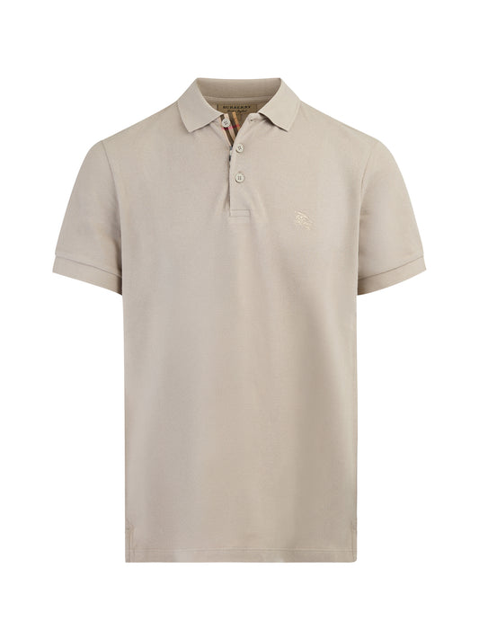 Burberry Polohemd mit Kragen aus Baumwolle in hellem Stein
