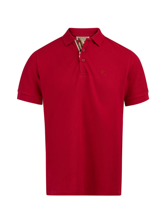Burberry Rotes Polohemd mit Kragen aus Baumwolle