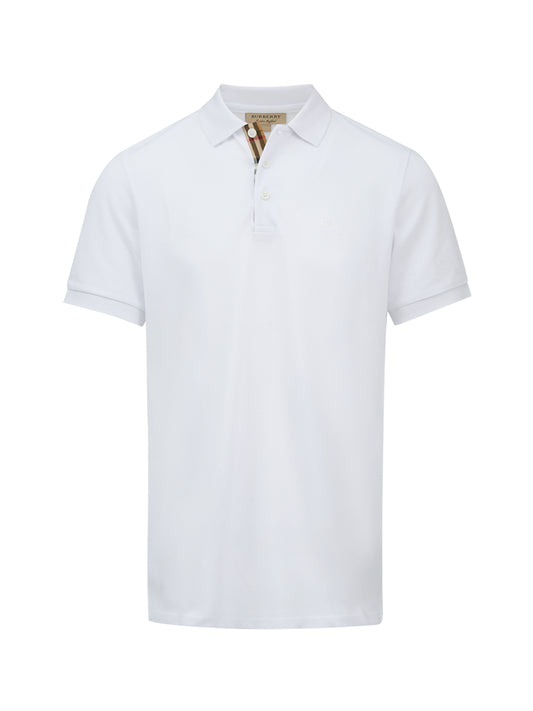 Burberry Weißes Polohemd mit Kragen aus Baumwolle