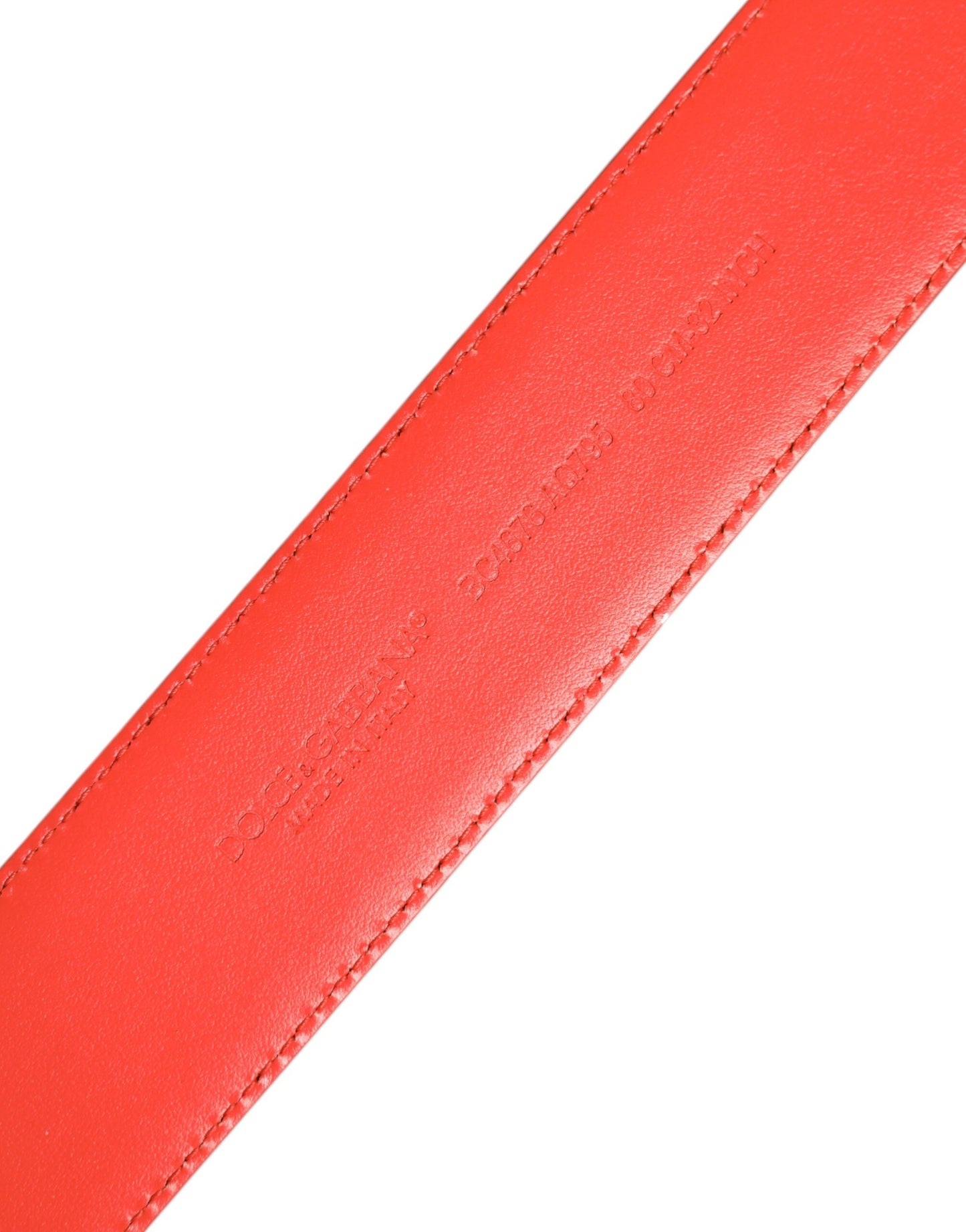 Dolce & Gabbana Orangefarbener goldfarbener Gürtel mit Logoschnalle aus Metall