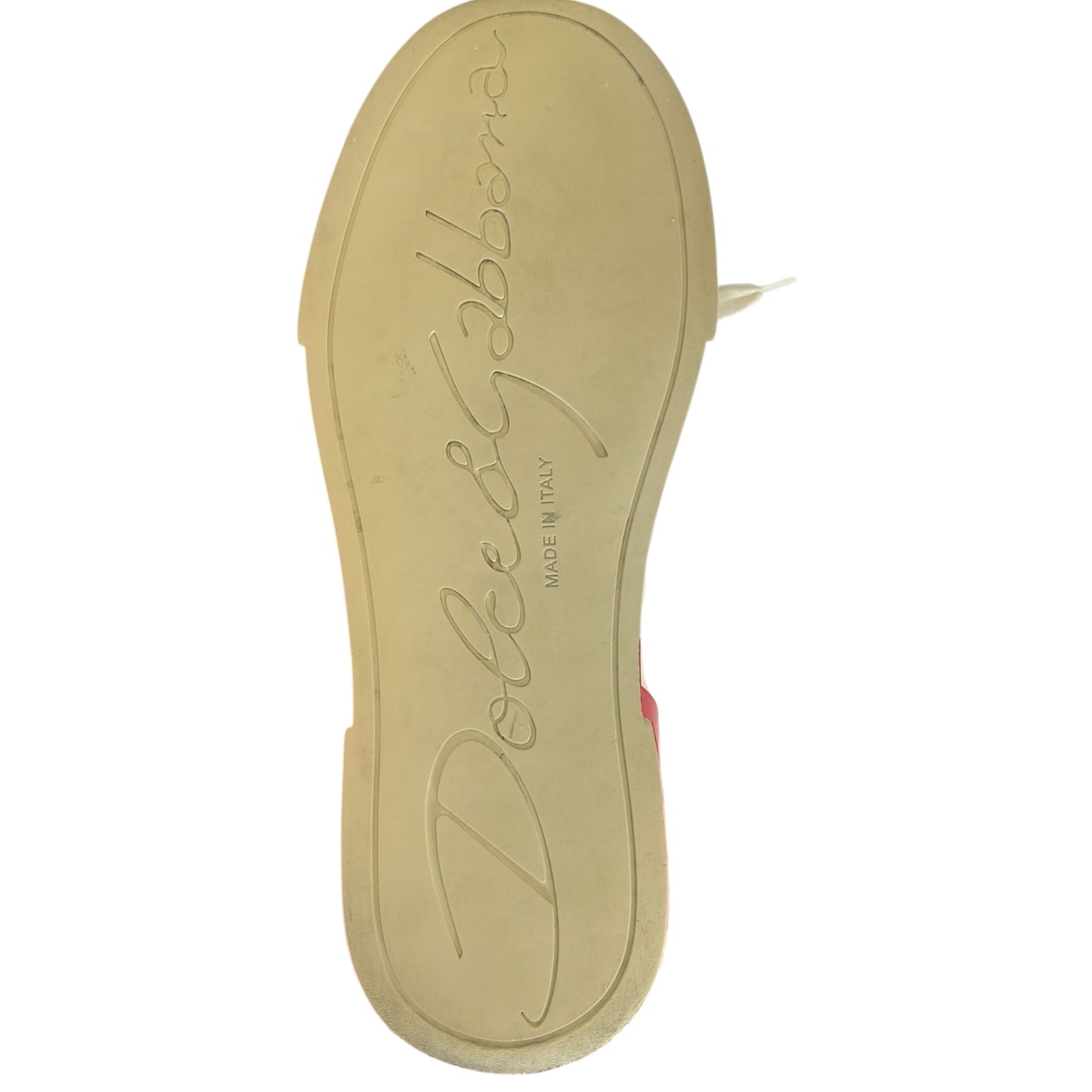 Dolce & Gabbana Weiß Rot Logo Portofino Turnschuhe Schuhe