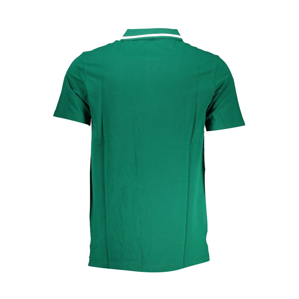 Fila Klassisches grünes Baumwoll-Polo mit kontrastierenden Details