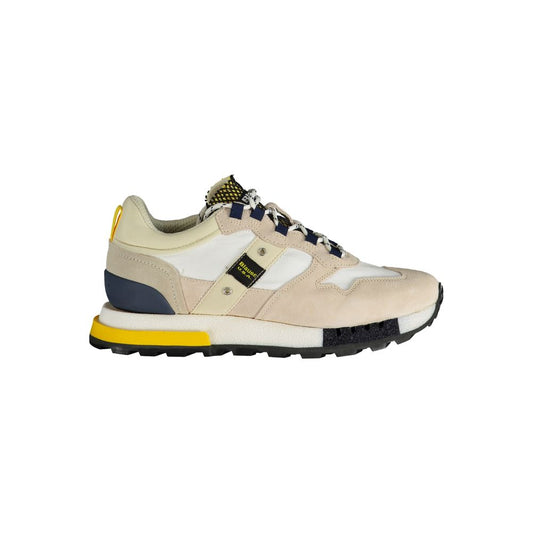 Blauer Weißes Leder Herren Sneaker