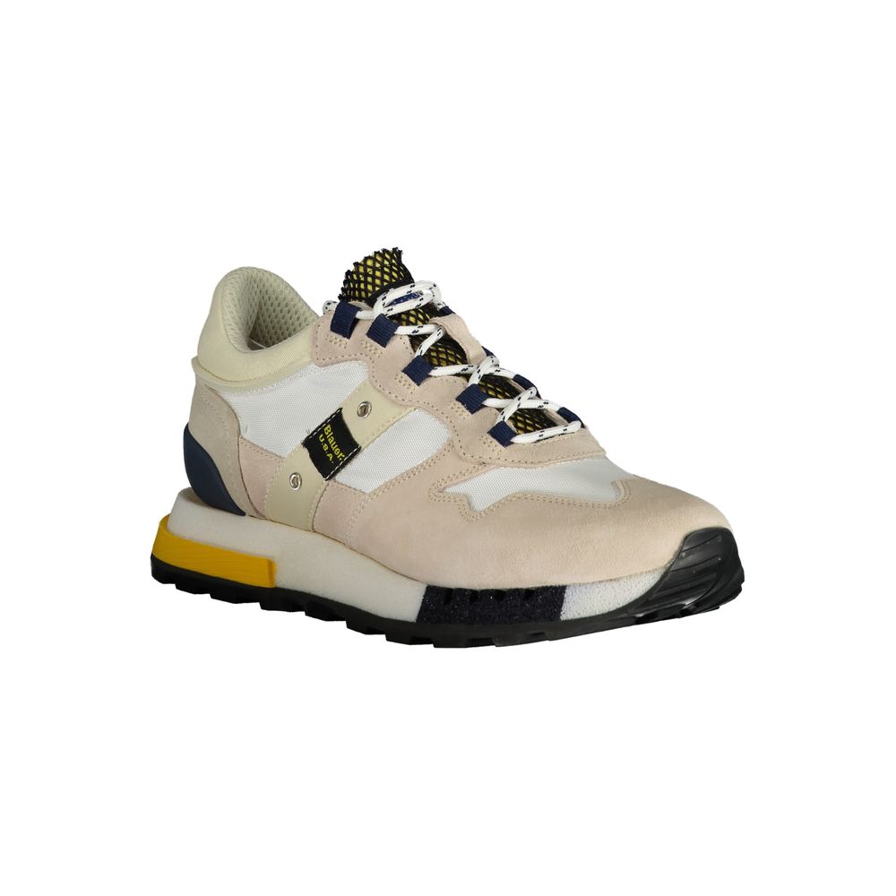 Blauer Weißes Leder Herren Sneaker