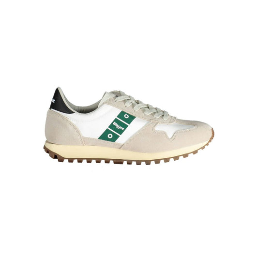 Blauer Sneaker aus weißem Polyester