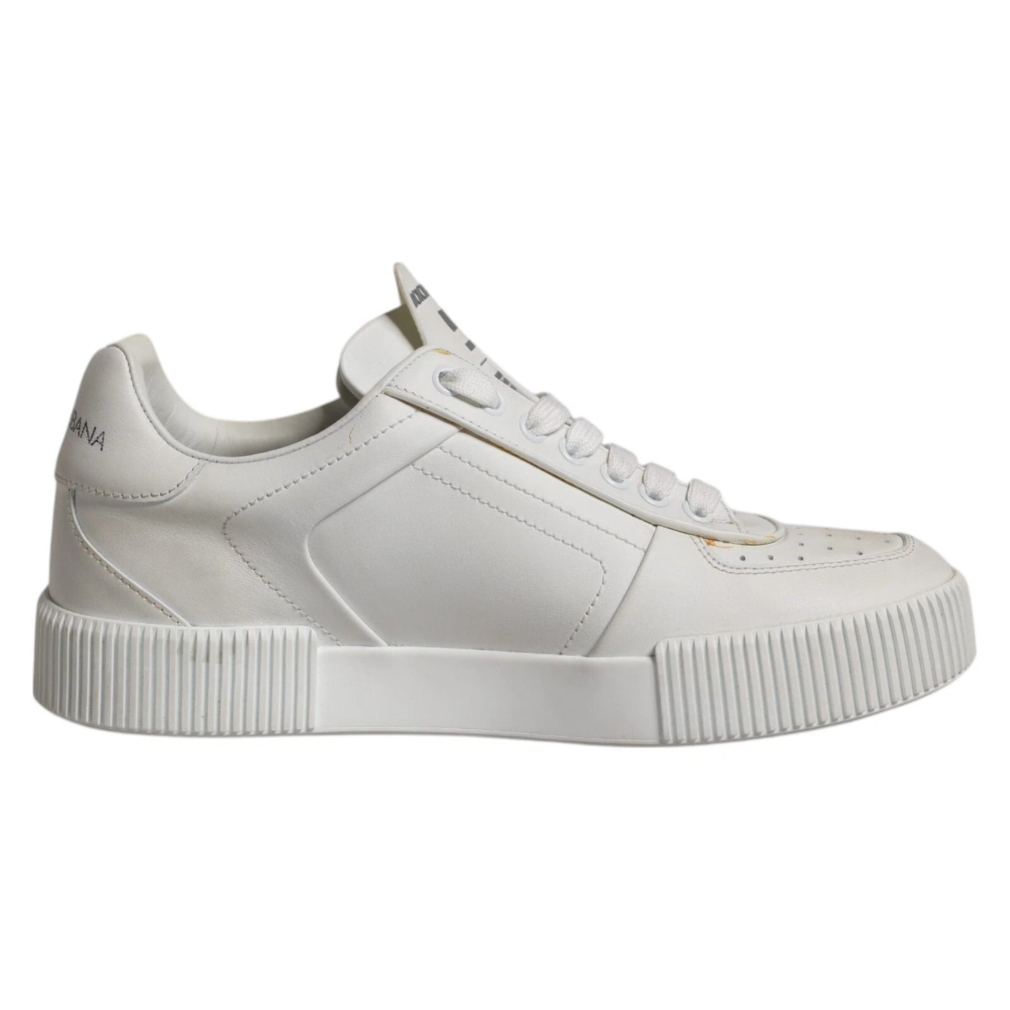 Dolce & Gabbana Weiß Miami Leder Low Top Turnschuhe Schuhe
