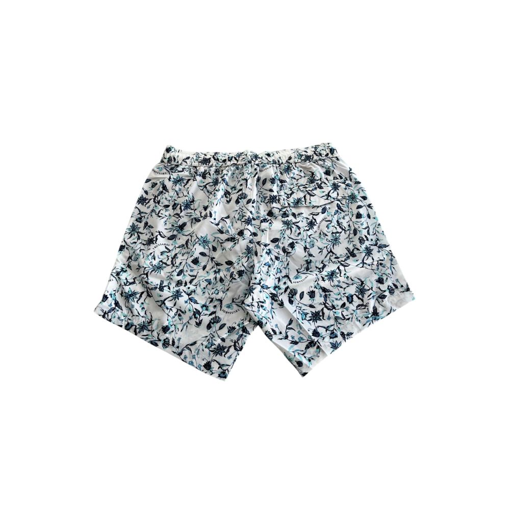 Trussardi Beachwear Weiße Polyester Herren-Badeshorts