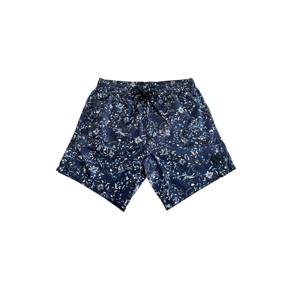 Trussardi Beachwear Blaue Polyester Herren Badeshorts