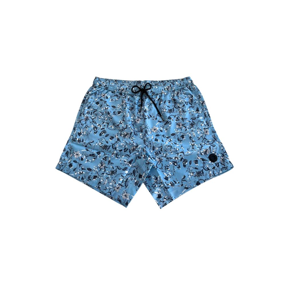Trussardi Beachwear Hellblaue Polyester Herren-Badeshorts