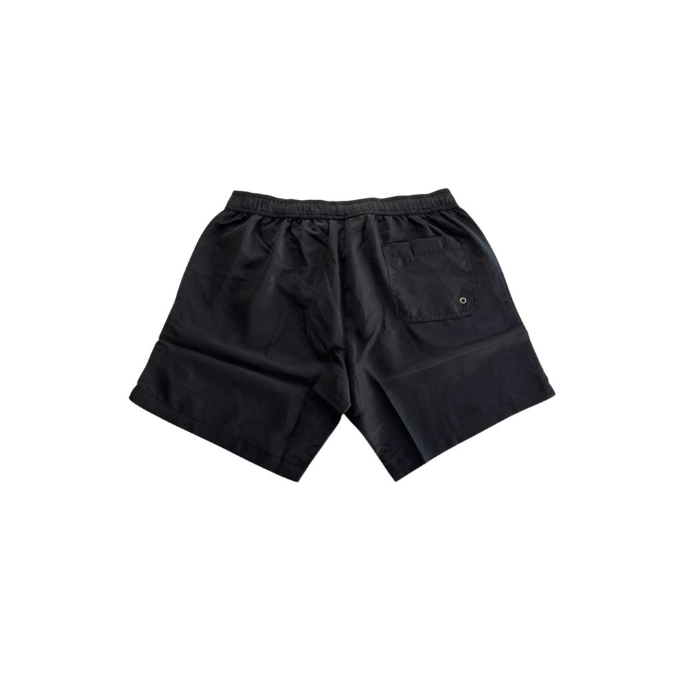 Trussardi Beachwear Schwarze Polyester Herren Badeshorts