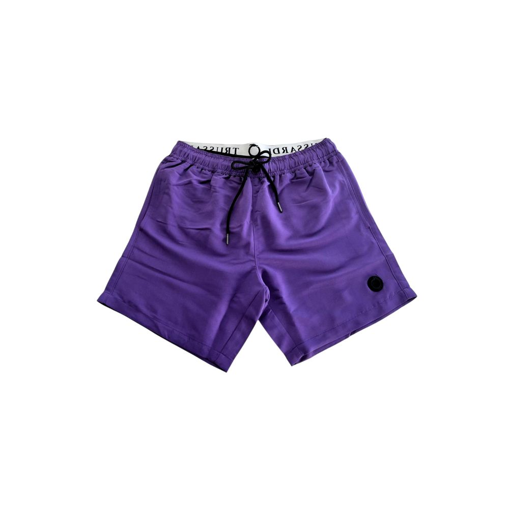 Trussardi Beachwear Lila Polyester Herren-Badeshorts