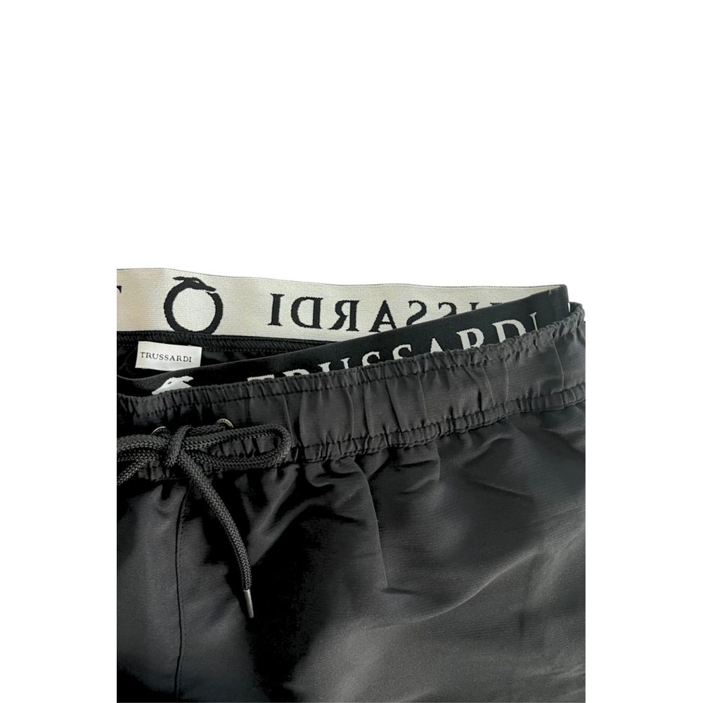 Trussardi Beachwear "Schwarze Polyester Herren Badeshorts"